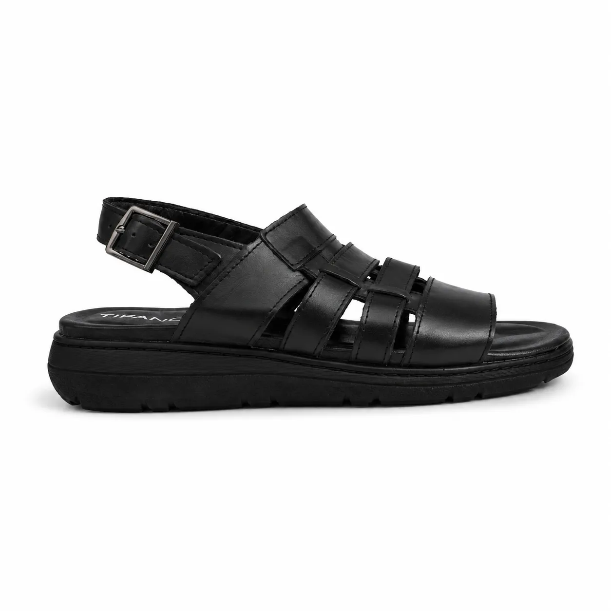 Sandales pour homme 022 Noir Cuir  miniature